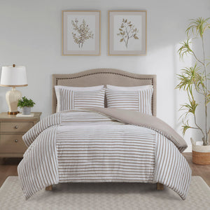 Madison Park Taylor Farm House 3 Piece Clipped Jacquard Duvet Cover Set MP12-8202 Natural