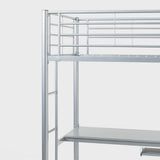 Twin Metal Loft Bed Workstation Silver BLWSSL Walker Edison