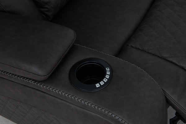 English Elm Wendell Power Reclining Sofa with Led Lighting Usb Charging and Microfiber Fabric B2726P435894