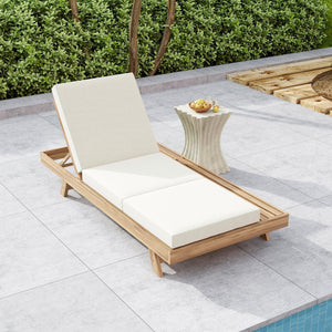 English Elm Lounge Chaise Outdoor Acacia Wood Slatted Frame with Water Resistant Cushion Resort Style N770P442L317C