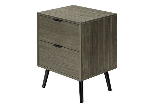 English Elm Accent Side Table Rustic Grey Laminate Compact Storage Cabinet Transitional Bedroom Grey B2710P461693