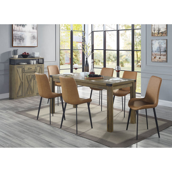 English Elm Rustic Oak Server Cabinet with 3 Barn Doors, Adjustable Shelves, Drawer & Top Shelf Storage for Dining Room (39.5"W) B062P185675