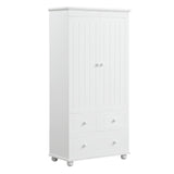 English Elm Tall Storage Cabinet With Three Drawers For Bathroom/Office, White