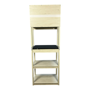 English Elm 23.62" Bakers Rack for Kitchen with 5-Tier Storage, Coffee Bar Station, Microwave Stand, Durable Design White+Black W1412P230430