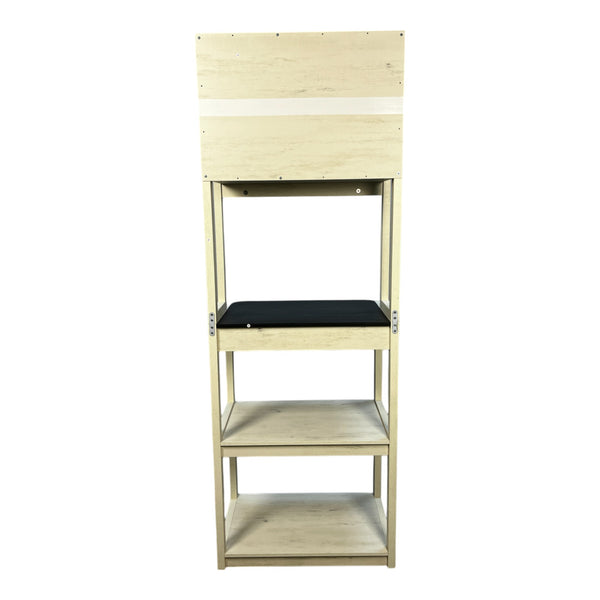 English Elm 23.62" Bakers Rack for Kitchen with 5-Tier Storage, Coffee Bar Station, Microwave Stand, Durable Design White+Black W1412P230430