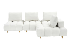 English Elm 120 Plush Teddy Sofa 120" Long Spacious 4-Seater with Solid Wood Frame, Spring Cushion Comfort Beige W1658S00065