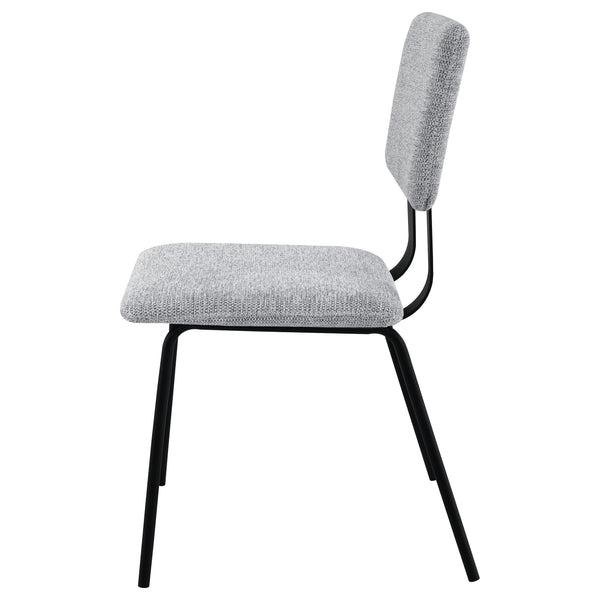 English Elm Valley Grey Fabric Upholstered Dining Side Chair Set of 2 — Slim Modern Minimalist U-Shaped Legs Comfort B062P299816