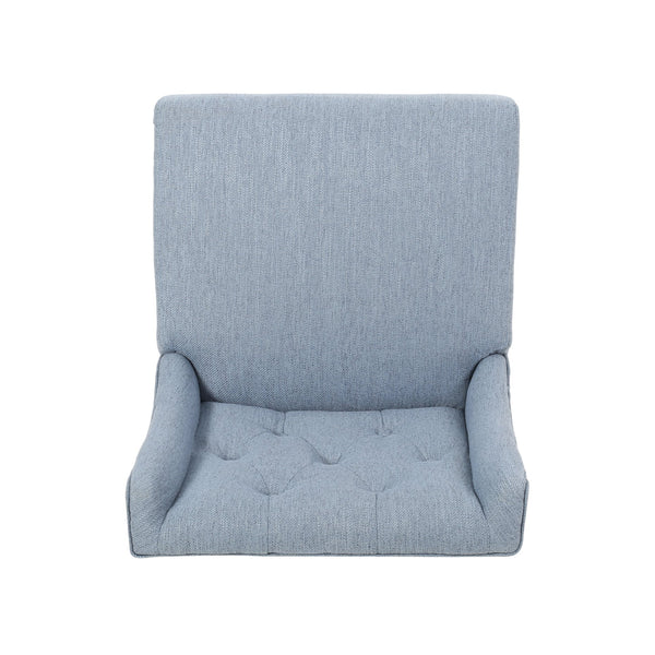 English Elm Christopher Knight Home® - Vienna Tufted Wingback Counter Stools Set of 2 — Elegant Fabric Seating, Button-Tufted Comfort, Durable Rubberwood Frame Light Blue+Natural 64853.00LBLU
