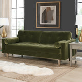 English Elm Nicholas 83.5" Mid-Century Modern Sofa, Olive Green Performance Velvet