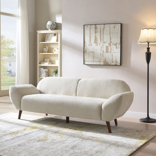 English Elm 83.5 In. Three Seat Boucle Sofa with Looped Texture and Lumbar Support for Living Rooms N773IS00035B