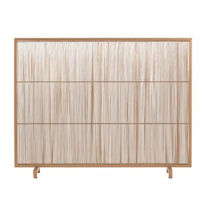 English Elm Willow Iron Fireplace Screen Powder Coated Vertical Bar Grid for Modern Interiors Golden N775P386927G