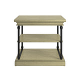 Homelegance By Top-Line Miranda Cornice Accent Storage Side Table Ivory White Engineered Wood