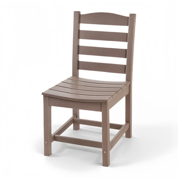English Elm wooden Armless Outdoor Chairs Set of 2 – Antique Dark Oak HDPE Recycled Plastic, Durable Low-Maintenance W3566P342725