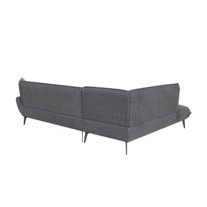 English Elm 106inch Large Combination Sofa F101 Two-Tone Chenille Fabric High-Rebound Seats Solid Wood Frame Metal Legs Black+Grey W1410S00010