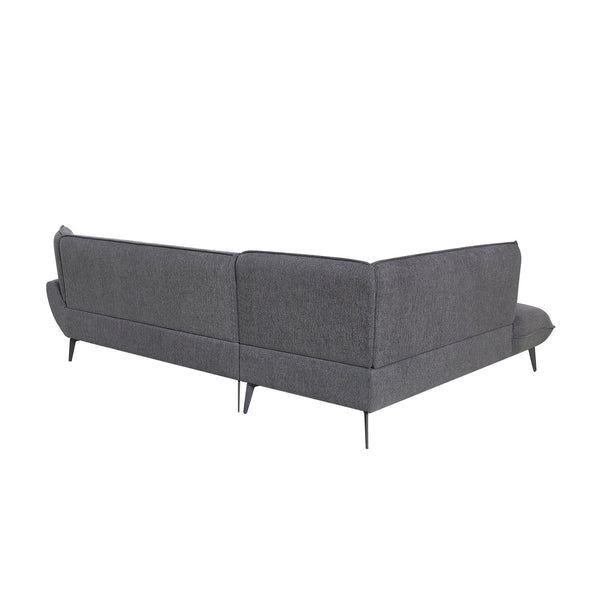 English Elm 106inch Large Combination Sofa F101 Two-Tone Chenille Fabric High-Rebound Seats Solid Wood Frame Metal Legs Black+Grey W1410S00010