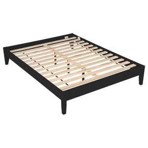 English Elm Ridgeview Dark Cocoa Queen Storage Panel Bed - Sleek Low-Profile Black Frame, No Box Spring Needed B062S00858