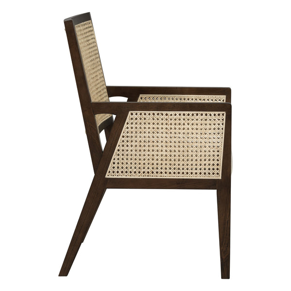 English Elm Natural Rattan Woven Armchair Set Rubberwood Farmhouse Coastal Dining Seating Pair Beige,Dark Brown,Natural N776P385750D