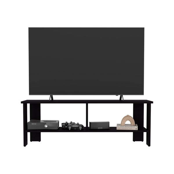 English Elm Navia sleek 47" TV stand with two open shelves for consoles, media storage and modern compact style Black 53 L x 18 W x 4 H B200P286939