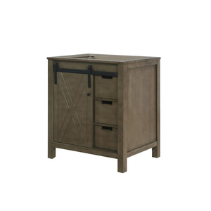 English Elm Rustic Brown Bath Vanity With Storage Solutions, Soft-Close Drawers, 30" Top Compatible Design B2731P260010-GIGA