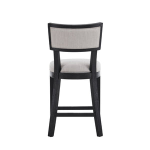 English Elm Christopher Knight Home® - 26.5" Counter Stools Set of 2 Upholstered Farmhouse Bar Stools with Curved Back, Footrest, Solid Wood Frame Beige+Black 72643.00BGECHOC