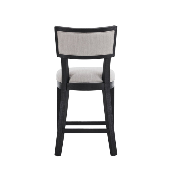 English Elm Christopher Knight Home® - 26.5" Counter Stools Set of 2 Upholstered Farmhouse Bar Stools with Curved Back, Footrest, Solid Wood Frame Beige+Black 72643.00BGECHOC