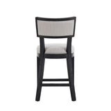 Christopher Knight Home® - Noble House - - 26.5" Counter Stools Set Of 2, Upholstered Counter Height Bar Stools With Comfy Back, Solid Rubber Wood Frame, Backrest, Footrest, Armless Barstools For Home Bar, Kitchen Counter, Beige & Black