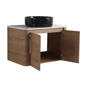 English Elm 30'' Wall-Mounted Bathroom Vanity With Ceramic Sink, Soft-Close Doors & Sleek Modern Design W999S00391