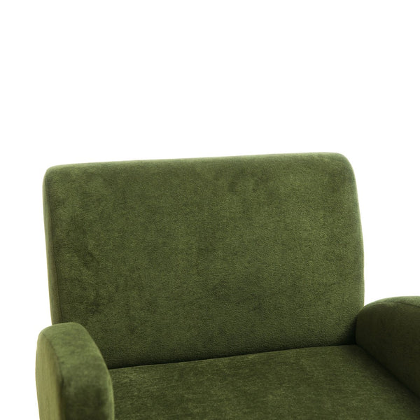 English Elm Lounge Accent Chair Velvet Upholstered Seat with Birch Legs for Compact Living Spaces Dark Green W2901P463303