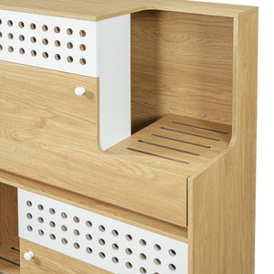 English Elm Modern Mdf Cat Litter Box Enclosure Side Table with Ventilated Storage Compartment Natural N752P394342N