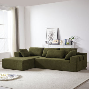 English Elm Modern Chenille Upholstered Sectional Sofa Set - L-Shaped 108" Couch With 6 Pillows For Flexibility W834S00396