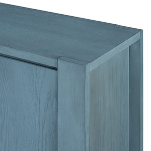 English Elm Trexm Four Door Retro Sideboard Oak Veneer Distressed Storage for Dining Living N715P204444M