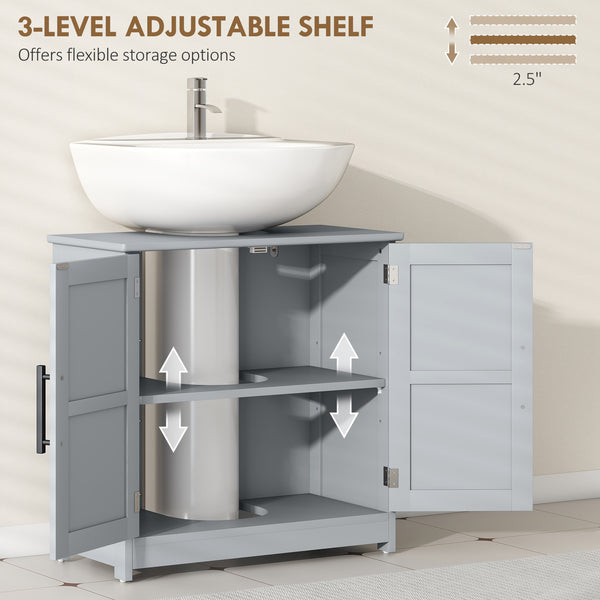 English Elm Bathroom Under Sink Cabinet Dark Green Mdf with Double Doors and Adjustable Shelf T3971P401676