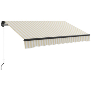 English Elm Outsunny 8' X 6.5' Retractable Patio Awning - Durable Sunshade With Manual Crank & Uv-Resistant Fabric W2225P200514-GIGA