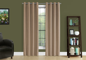 English Elm Curtain Panel Set, 2Pcs, 54"W X 95"L, 100% Blackout, Thermal Insulation, Modern Brown For Privacy B2710P218780