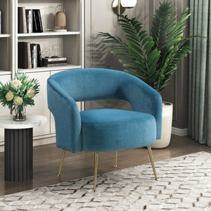 English Elm Modern Velvet Accent Chair Plush Foam Seat Gold Leg Base for Living Room Teal B011P458634