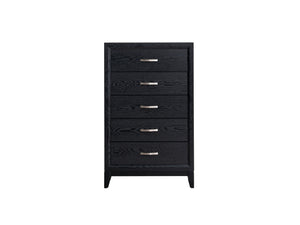 English Elm Glasgow Five-Drawer Chest with Dovetail Construction and Smooth Glides for Ample Organized Storage Black 49 L x 34 W x 19 H B078P349543