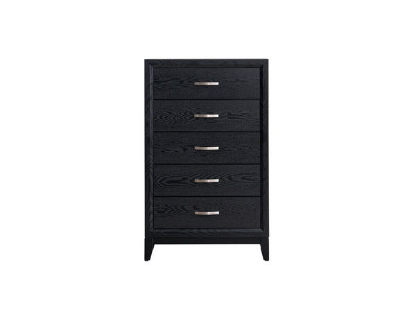 English Elm Glasgow Five-Drawer Chest with Dovetail Construction and Smooth Glides for Ample Organized Storage Black 49 L x 34 W x 19 H B078P349543