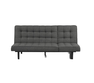 English Elm Dark Gray Futon Sofa With Biscuit Tufting – Adjustable Headrest, Converts To Chaise Or Bed Comfortably B2741P314816