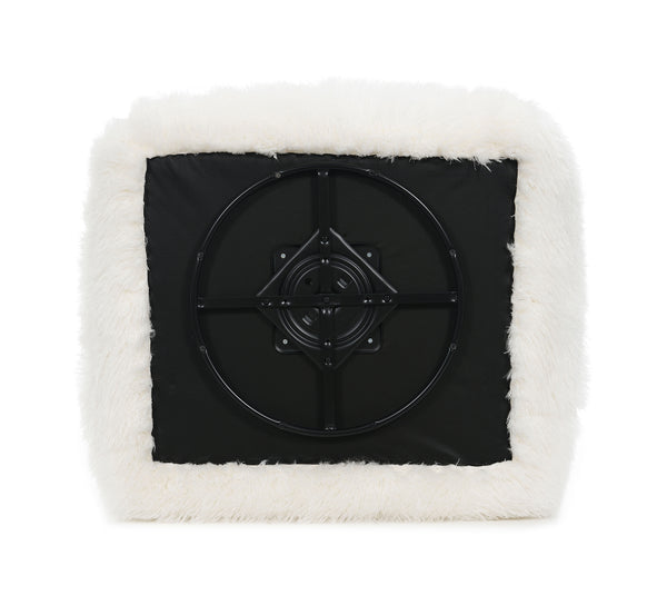 English Elm Contemporary Swivel Chair with Curved Backrest and Metal Legs, Blue Fabric, Contrast Welt Accent White 39 L x 44 W x 33 H B2741P396702