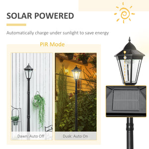 English Elm Outsunny Solar Vintage Lamp Post Waterproof Aluminum Pathway Garden Light 8 Ft W2225P174554
