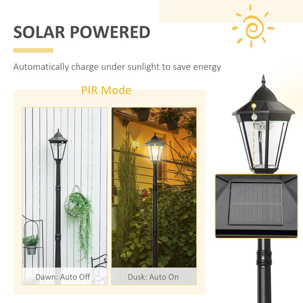 English Elm Outsunny Solar Vintage Lamp Post Waterproof Aluminum Pathway Garden Light 8 Ft W2225P174554