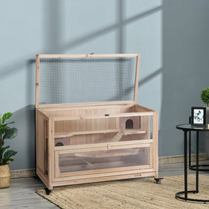 English Elm Pawhut Extra Large Wooden Hamster Cage With Multi-Tier Design, Ladders, Huts & Easy Cleaning Features W2225P217533-GIGA