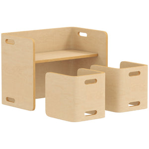 English Elm Height Adjustable Solid Birch Toddler Table Set Grows with Kids Fully Assembled T3971P411135