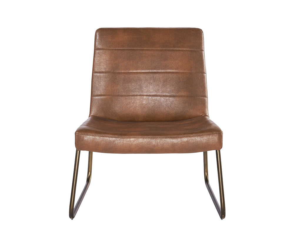 Sunpan Anton Lounge Chair - Stylish Comfort with Sculpted Seat and Rustic Bronze Frame for Modern Spaces Bravo Cognac