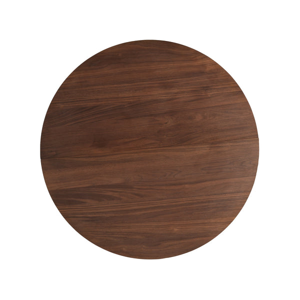 English Elm Christopher Knight Home® - 5PCS Mid-Century Modern Dining Set with Round Wood Table and Upholstered Fabric Chairs, Sleek Design Walnut 58915.00WNT_N771P240936T