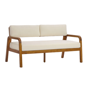 English Elm 2-pieces Outdoor Acacia Wood Loveseat and Coffee Table Set with Water-resistant Cushions N768P382499T