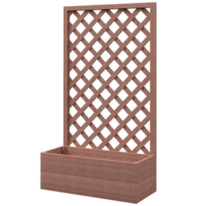 English Elm Outsunny Raised Garden Bed With Trellis Lattice - Freestanding Planter For Climbing Plants & Vines W2225P217234-GIGA
