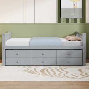 English Elm Full Size Daybed with Trundle Twin Pullout and Three Storage Drawers for Guest Rooms LP100341AAE