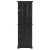 English Elm Tall Bathroom Storage Cabinet, Freestanding Storage Cabinet With Drawer and Adjustable Shelf, Mdf Board With Painted Finish, Black