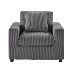 English Elm Chelsea Modern Armchair with Plush Down-Blend Cushions, Removable Covers & Solid Wood Legs Charcoal B050P402012